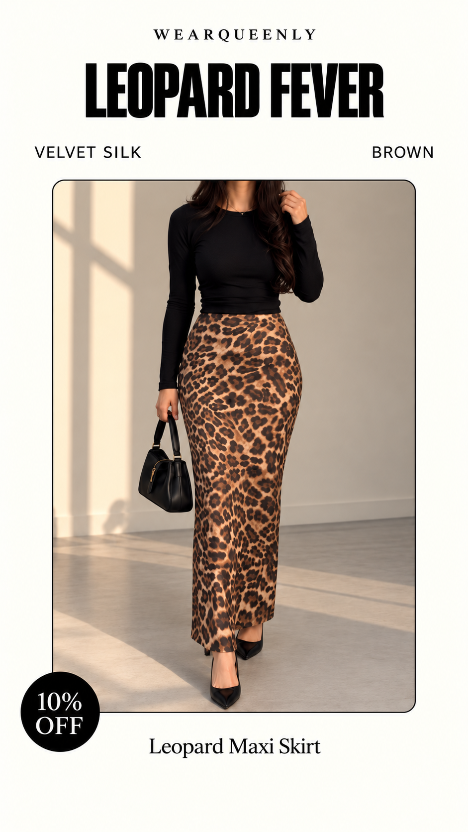 Brown Leopard Maxi Skirt