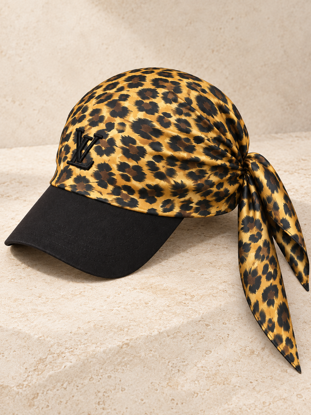 Leopard Bandana Cap — Gold — product detail