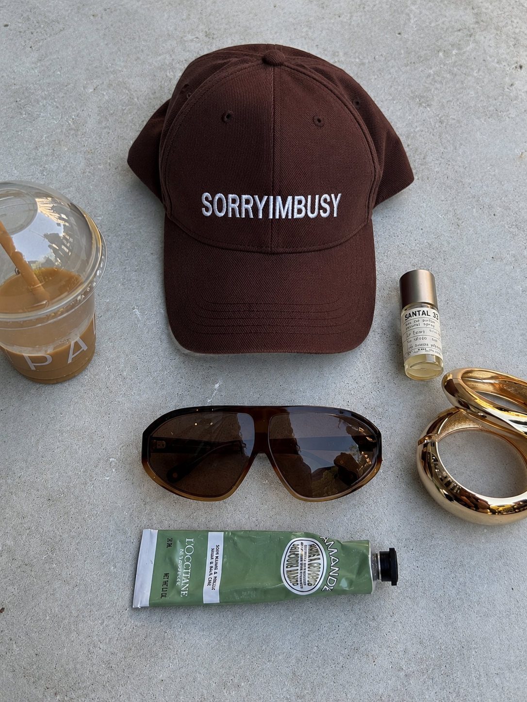 Sorry I'm Busy Cap — Brown — product detail