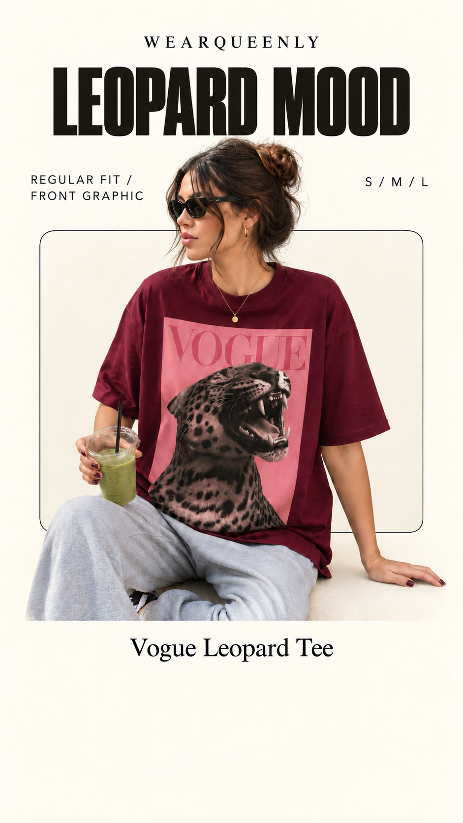 Vogue Leopard Tee — clean editorial product view
